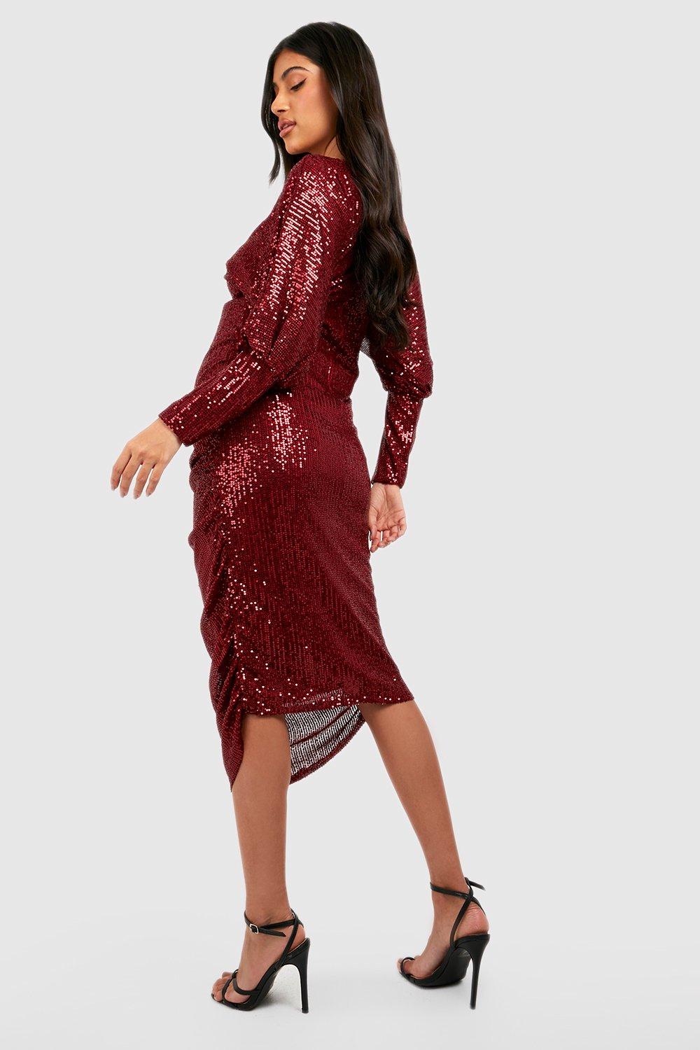 Red sequin best sale maternity dress