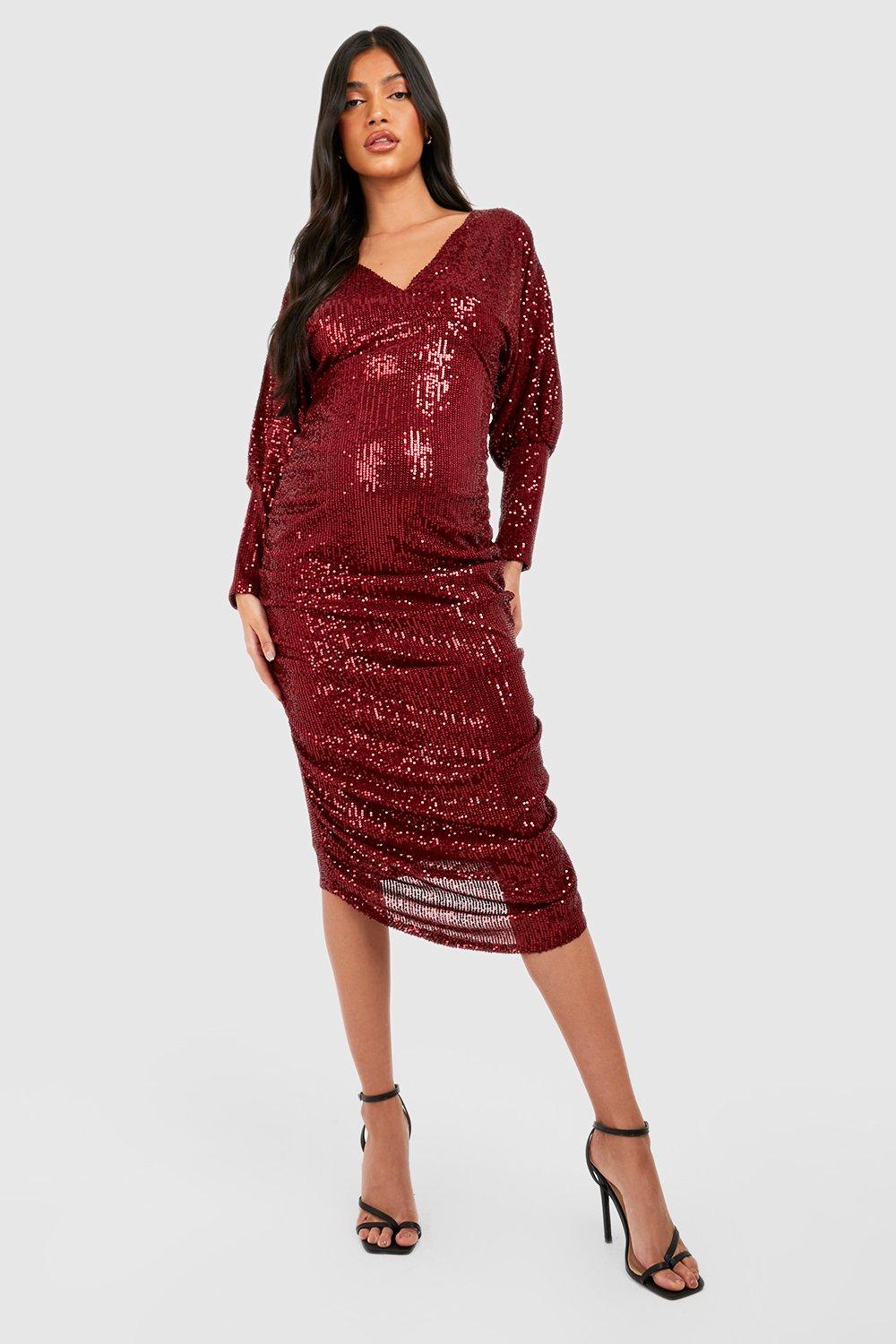 Plus size outlet sequin maternity dress