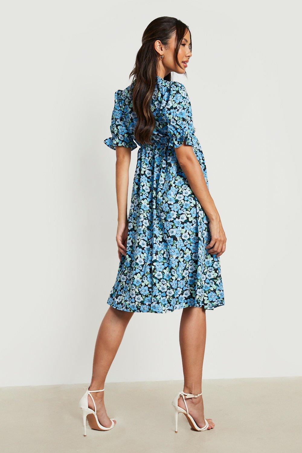 Boohoo blue outlet maternity dress