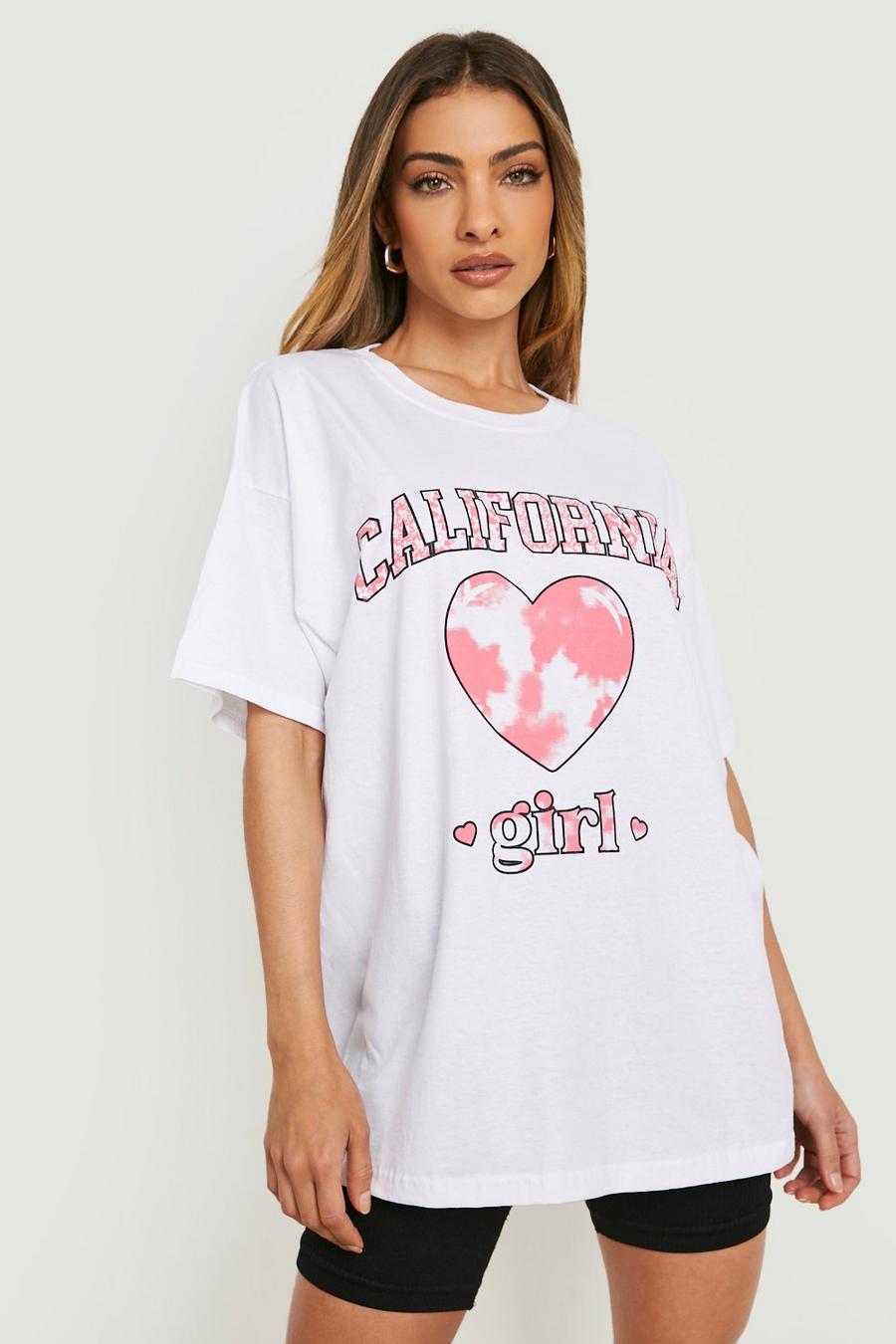 T-shirt oversize à imprimé California Girl, White image number 1