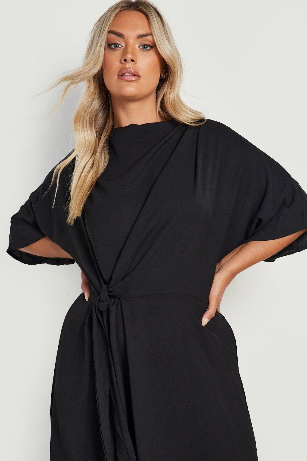 Boohoo knot hot sale dress