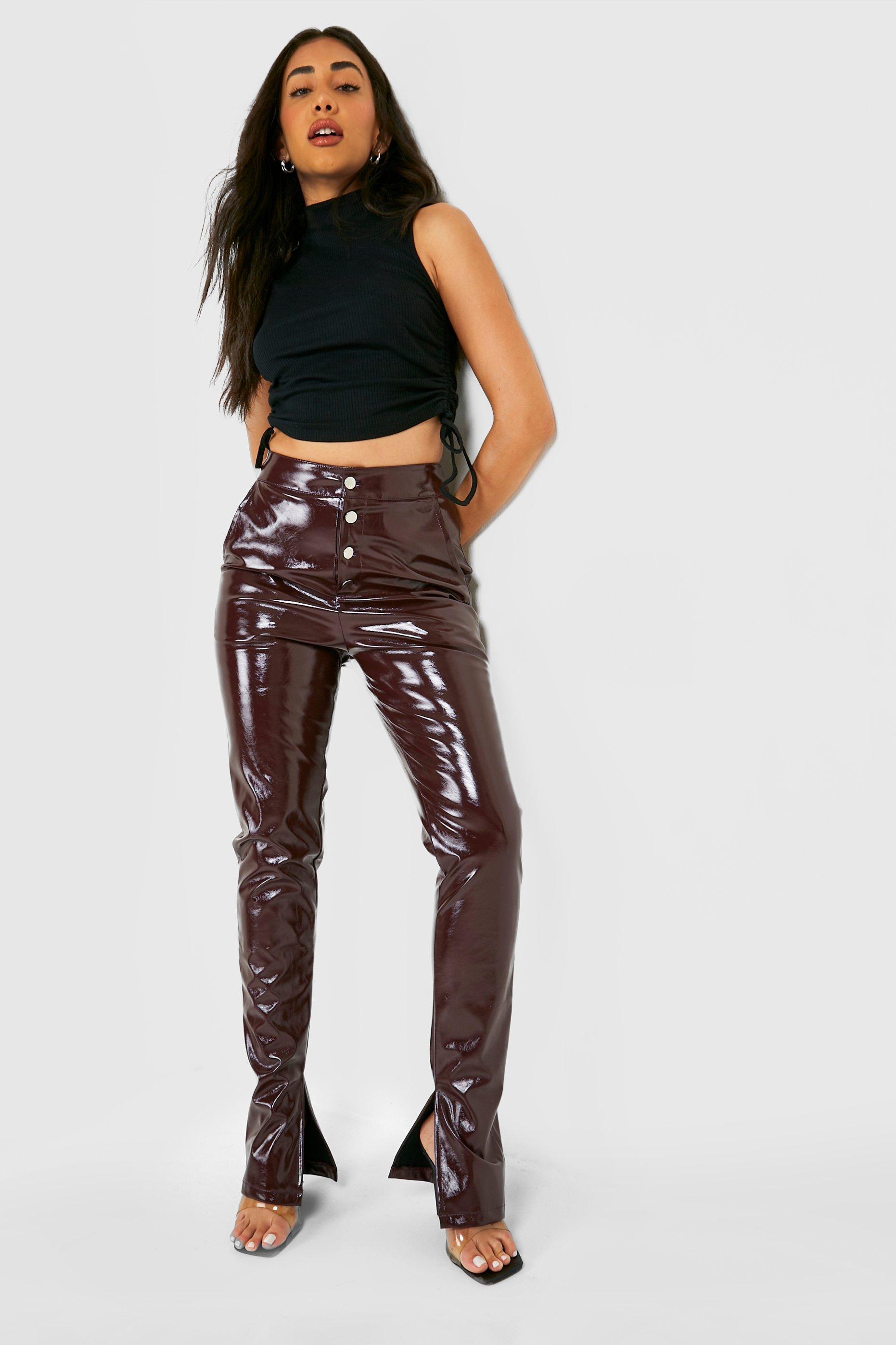 High waisted 2025 vinyl trousers