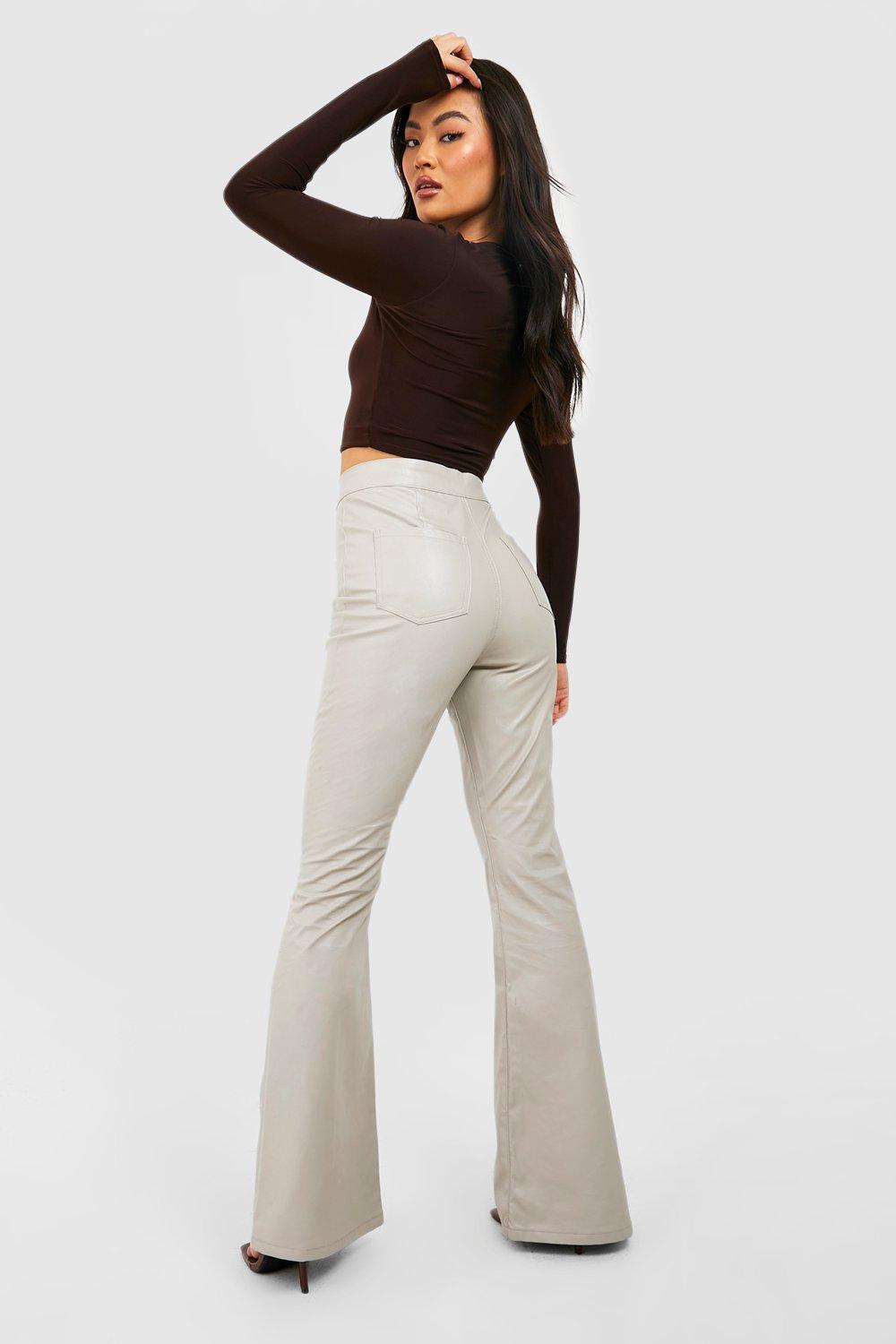 flared pu pants