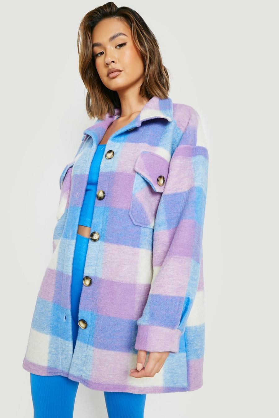 Blue Bright Check Shacket image number 1