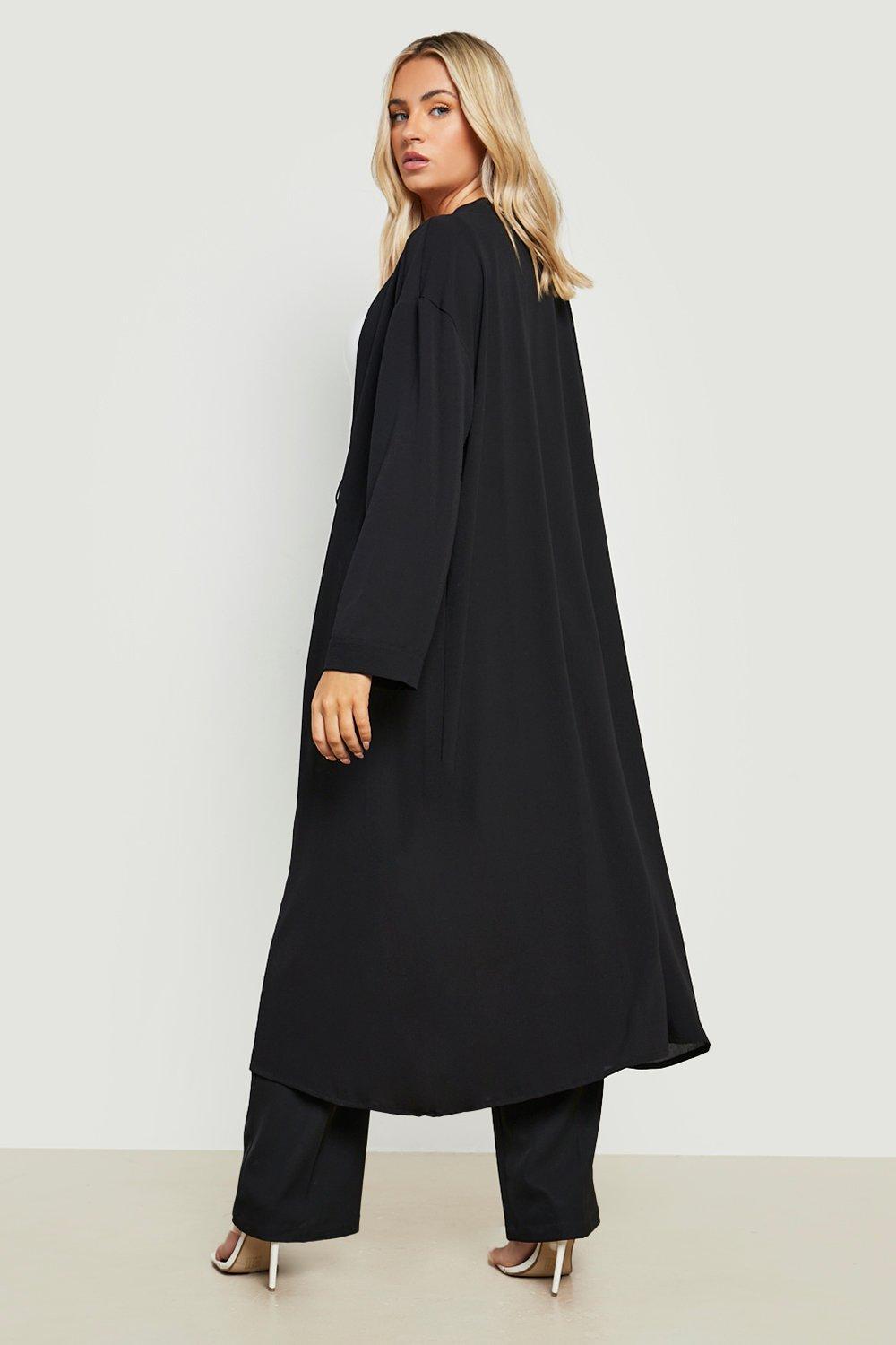 Femmes Vêtements Sweats & sweats à capuche Kimonos Boohoo Kimonos Long trench noir 