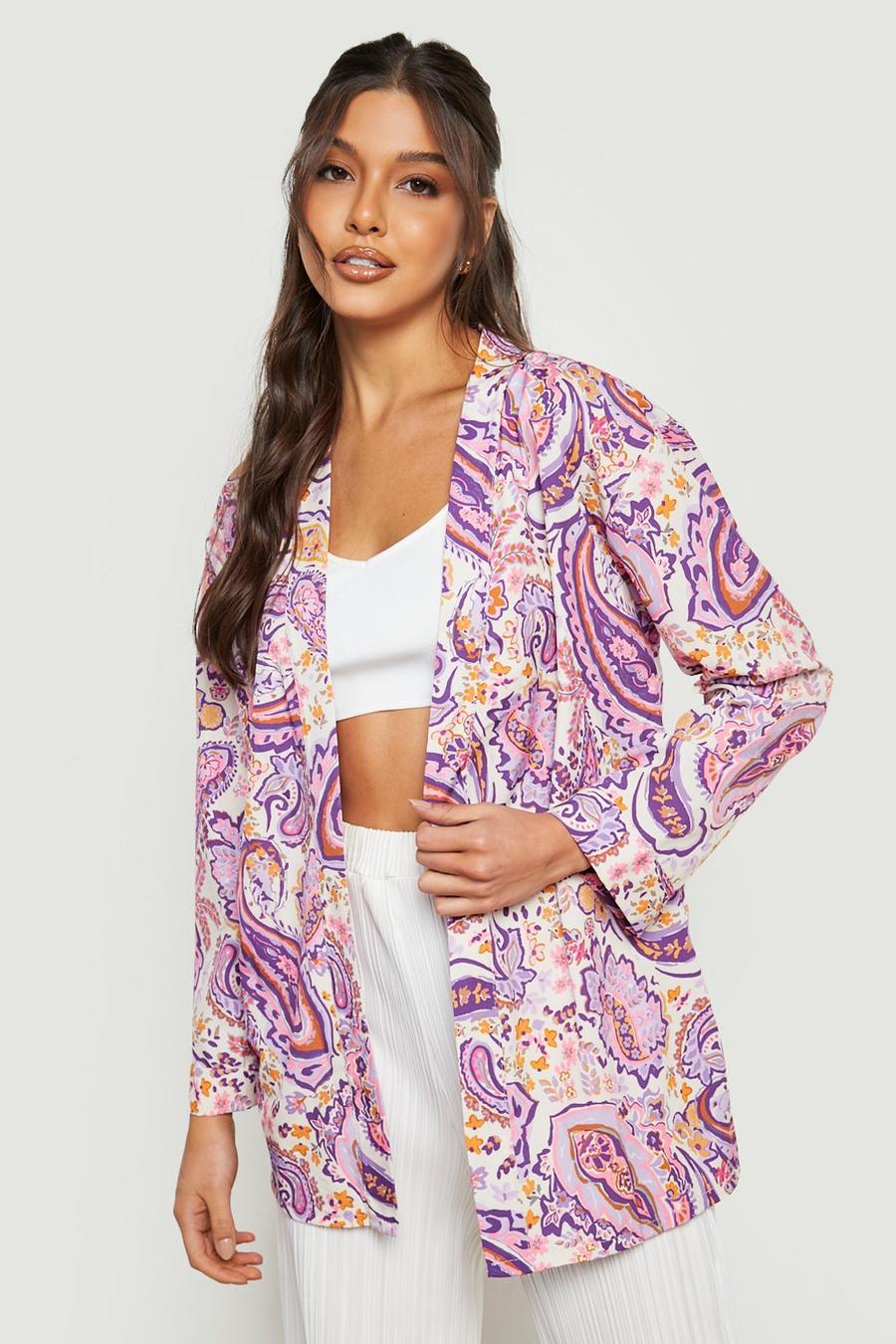 Kimono à imprimé cachemire, Purple image number 1