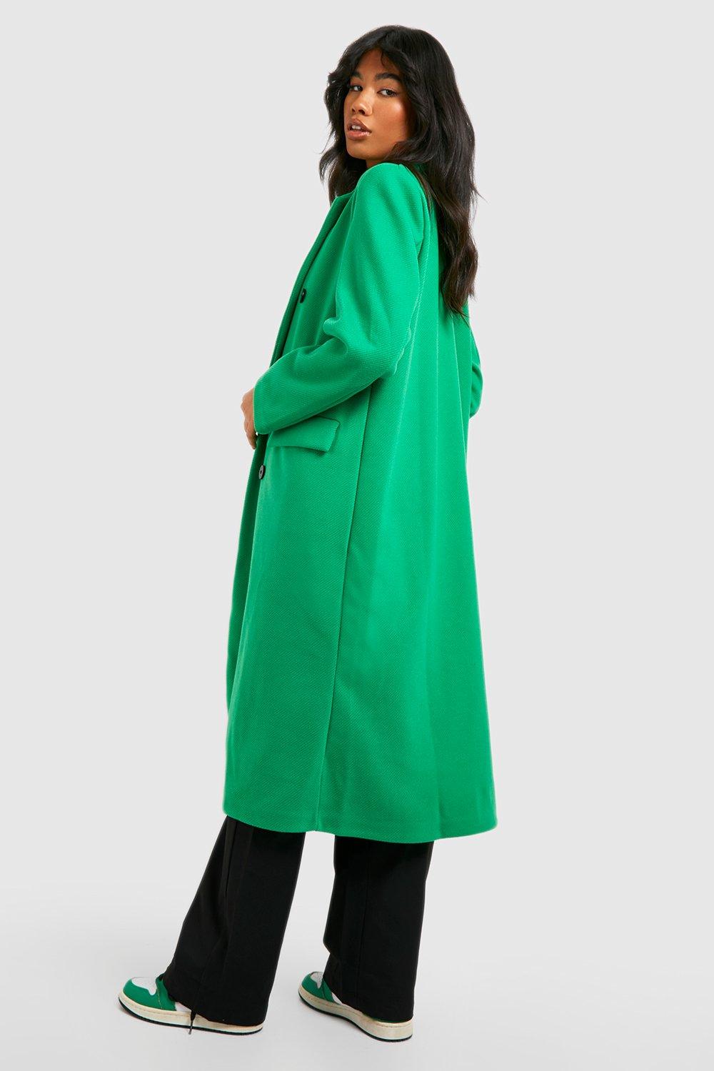 Premium Oversized Bright Double Breasted Wool Look Coat boohoo CA