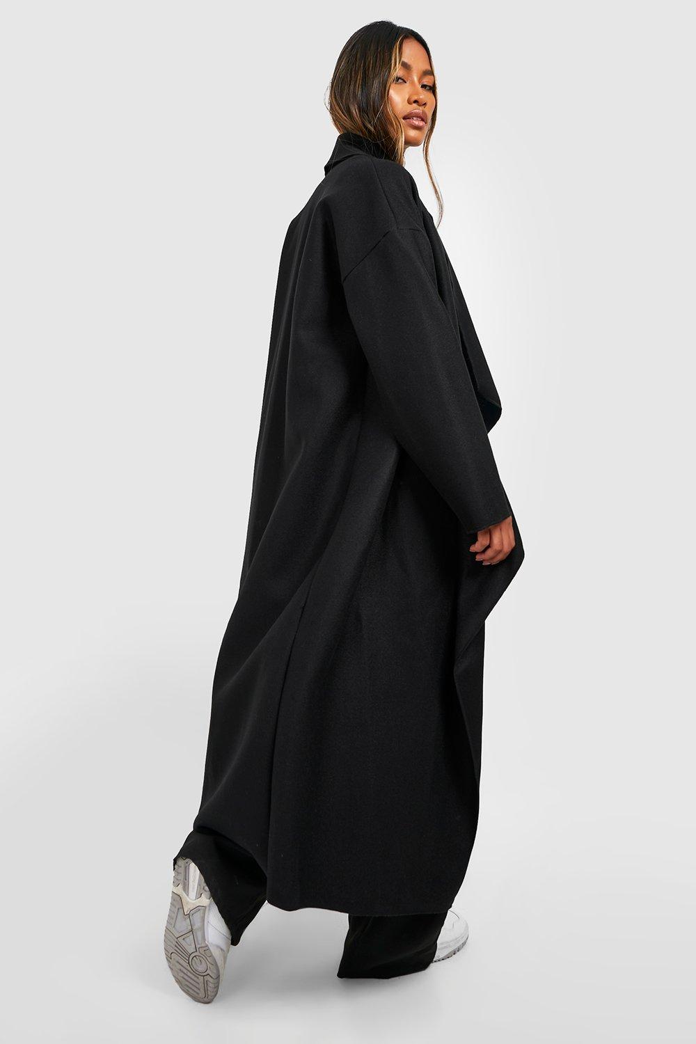 Super Oversized Waterfall Wool Look Coat boohoo USA
