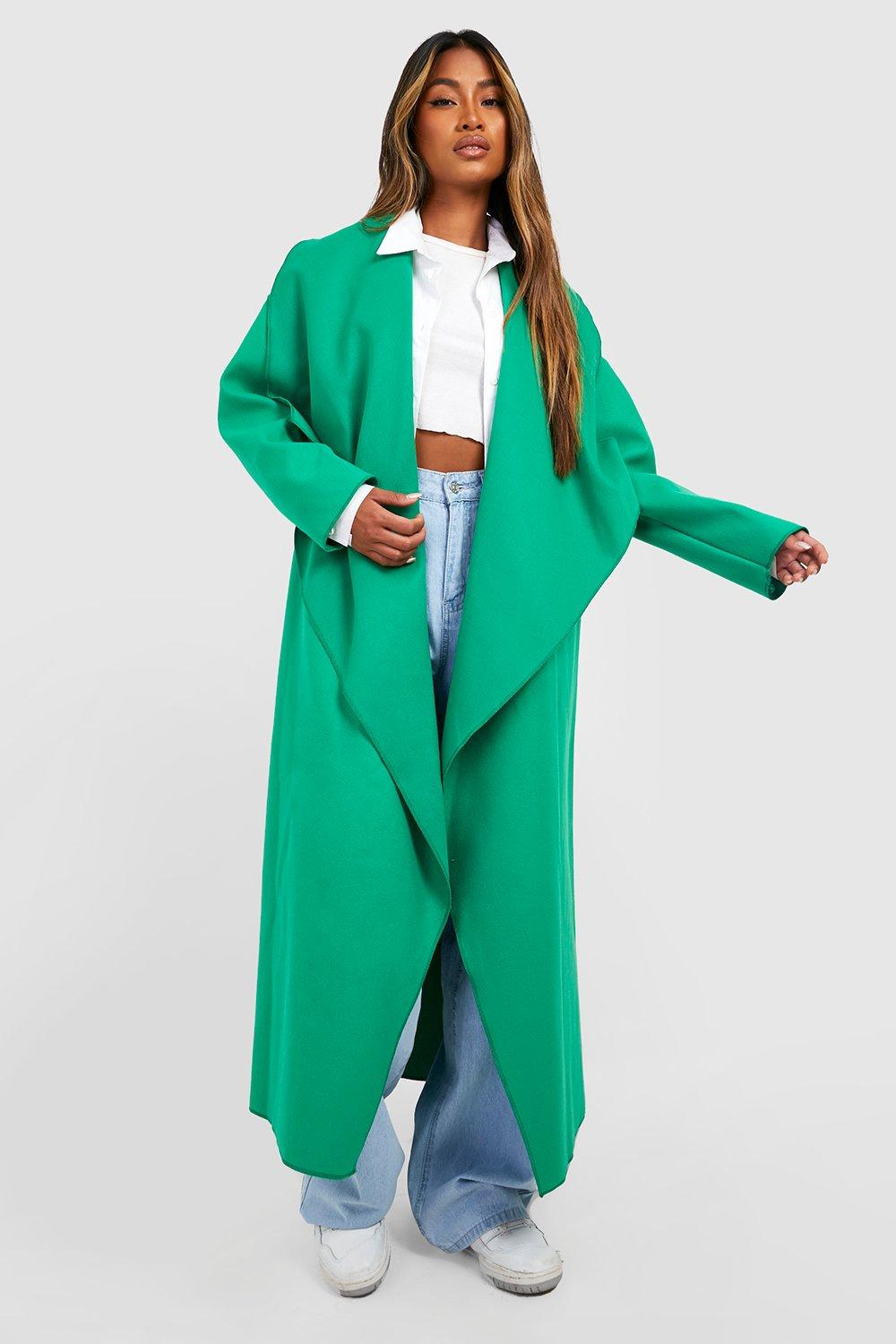 green coat boohoo