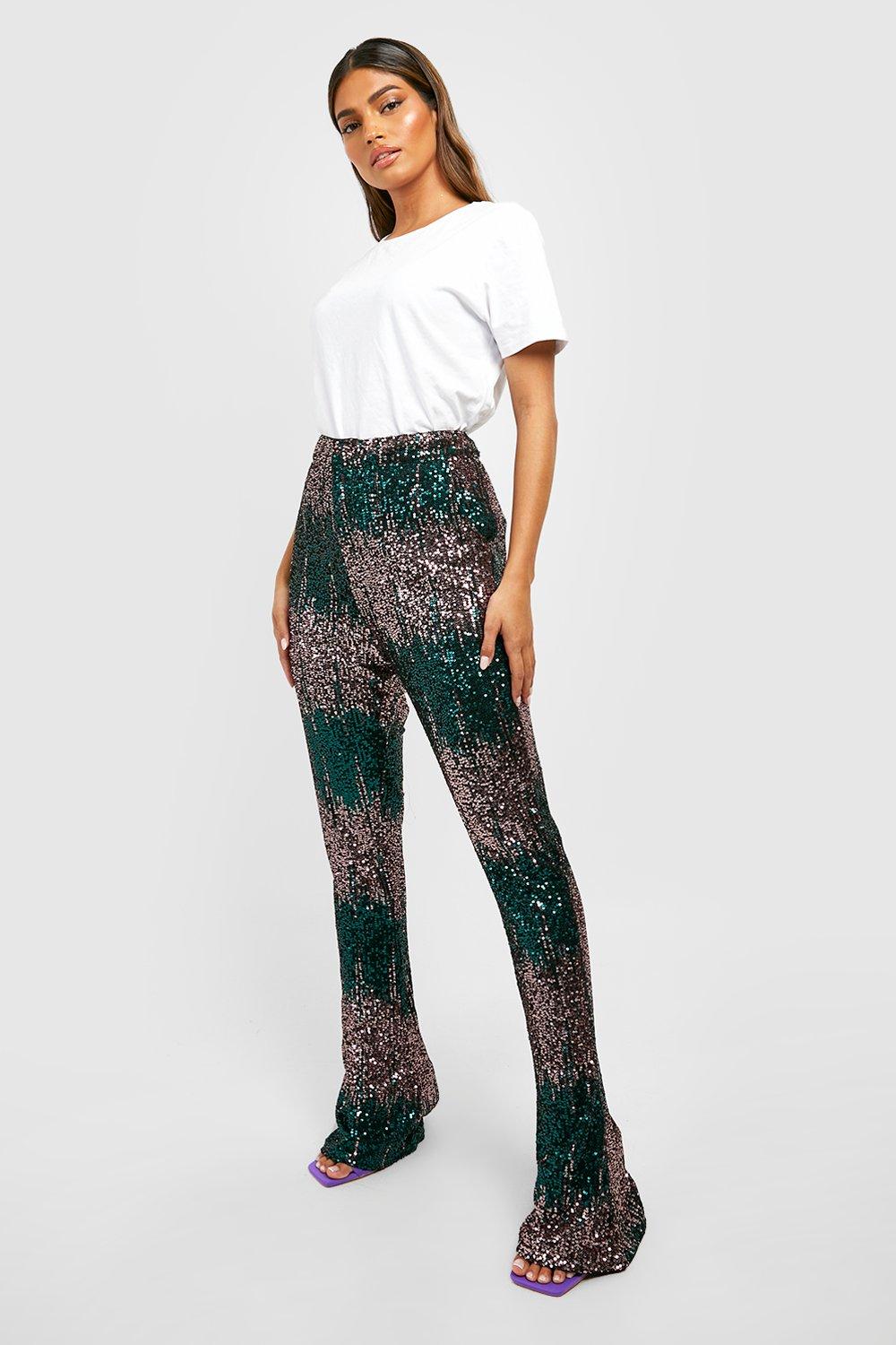 Ombre Sequin Flared Pants