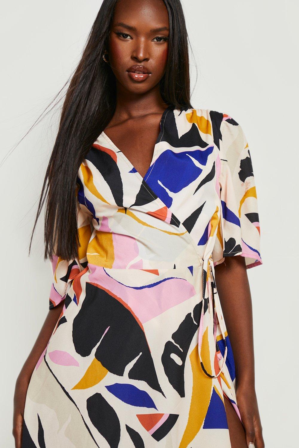 Boohoo maxi hotsell wrap dress