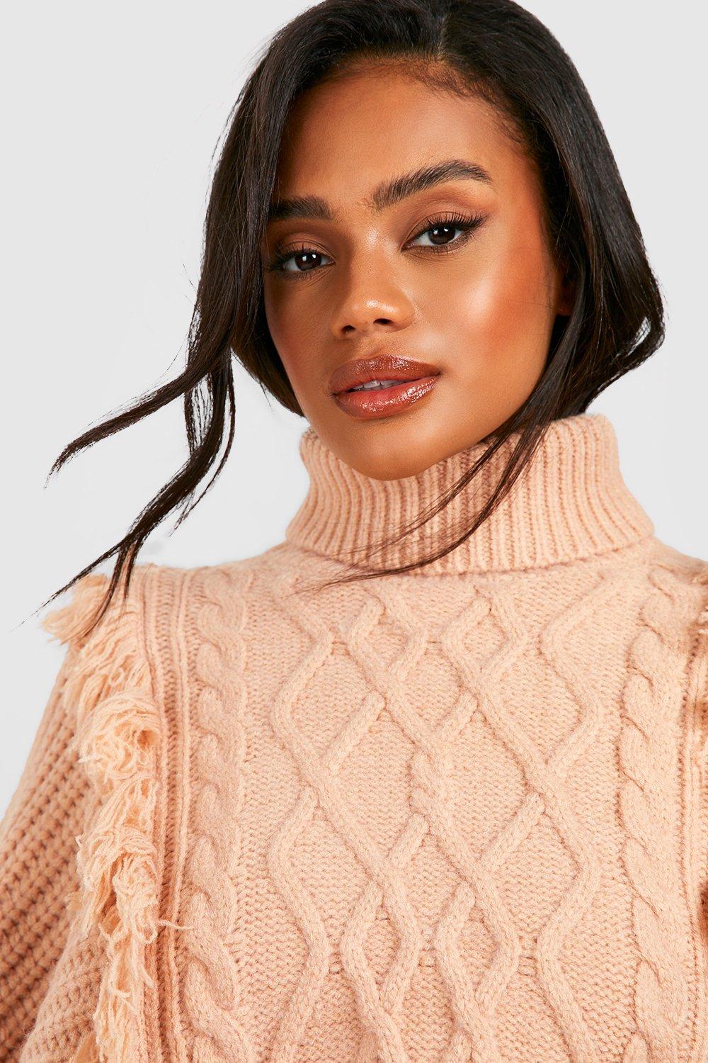 Chunky cable knit outlet turtleneck sweater