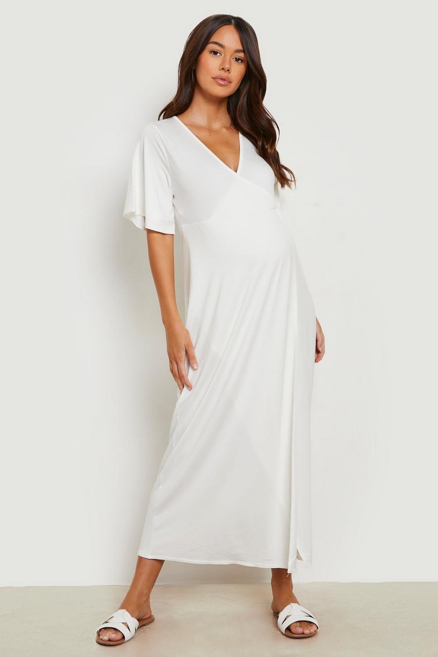 Ivory blanc Maternity Midaxi Wrap Dress