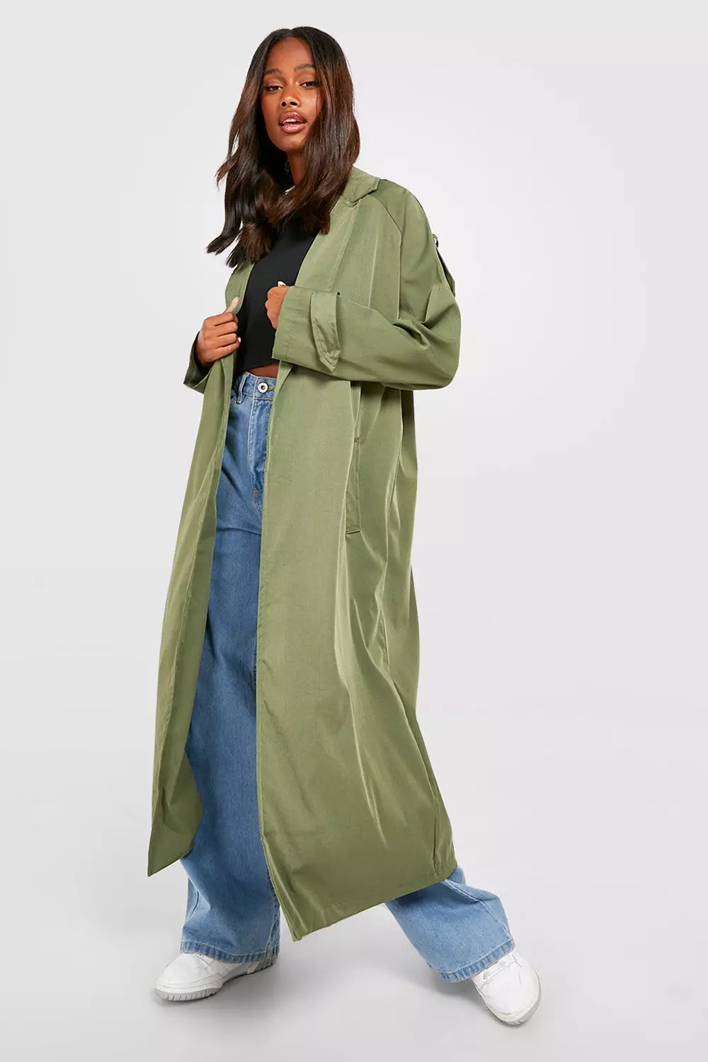 Loose fit trench discount coat