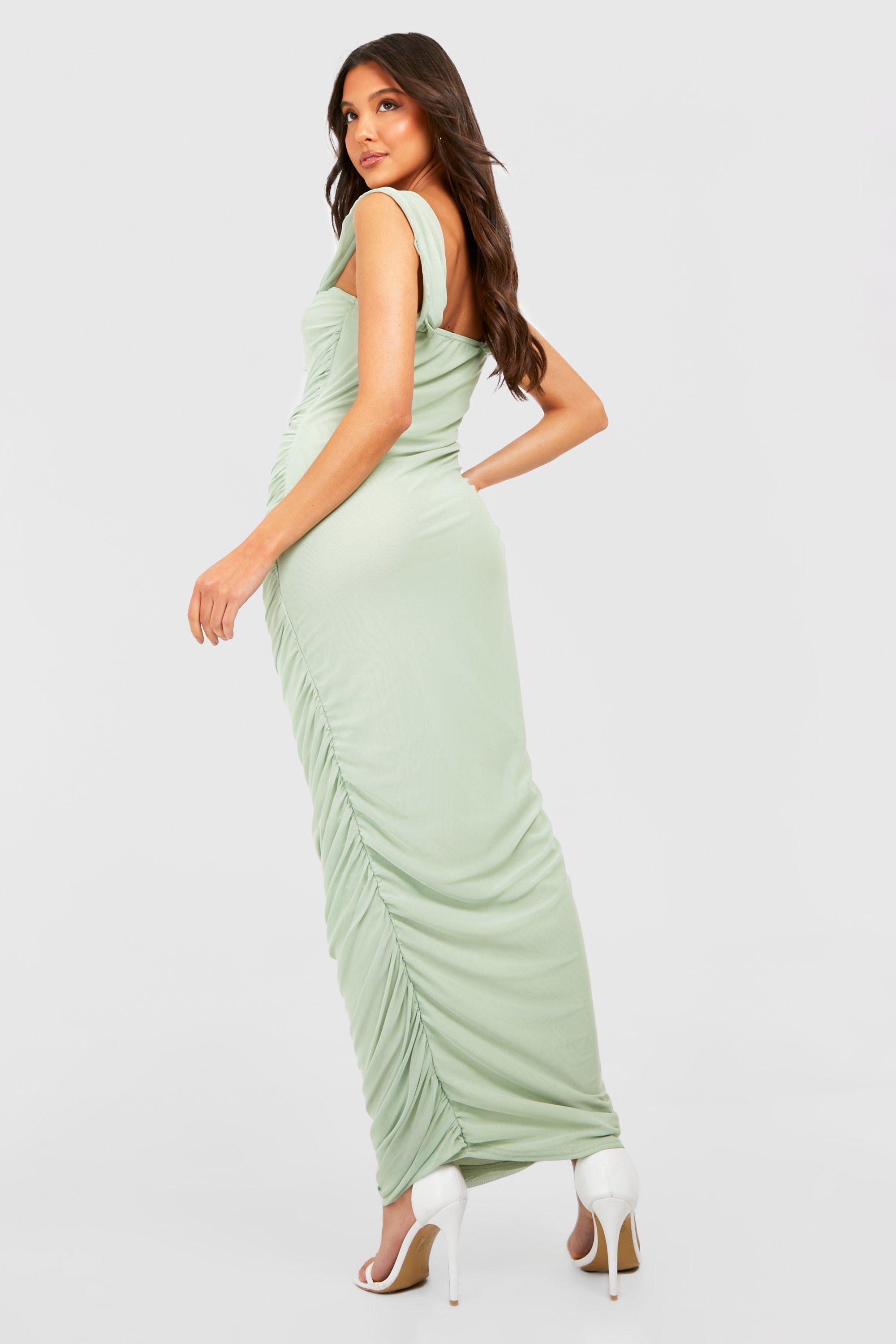 Draped Off The Shoulder Maxi Dress