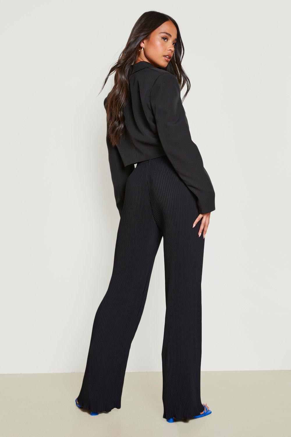 Petite Tailored Double Pleat Wide Leg Pants