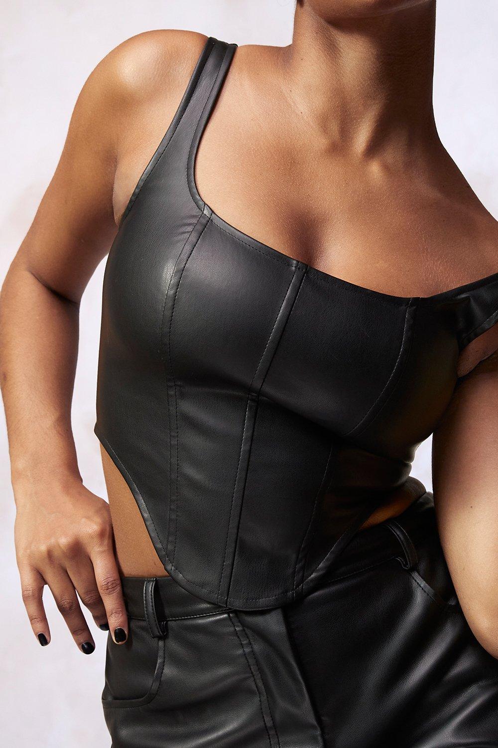 Faux Leather Corset Top