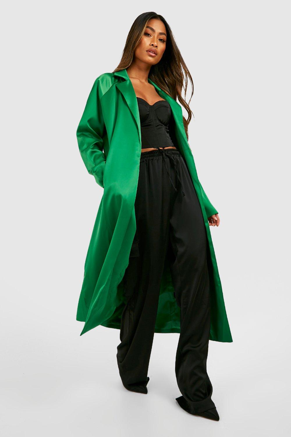 Satin store duster coat