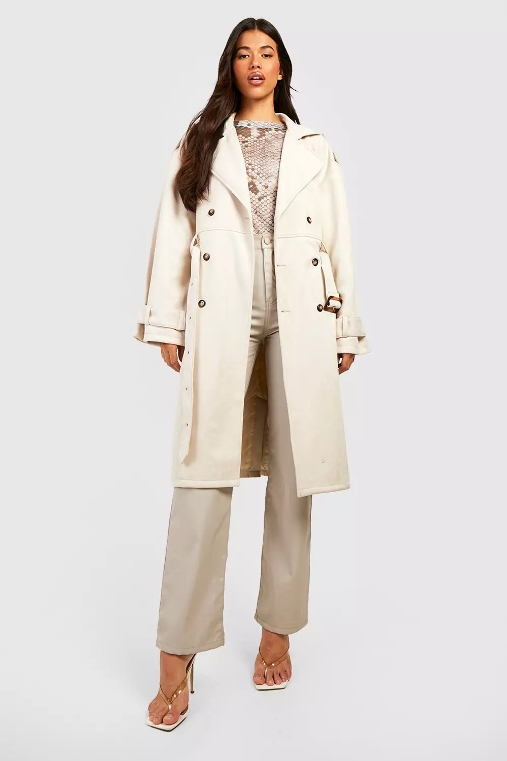 Faux suede duster clearance coat