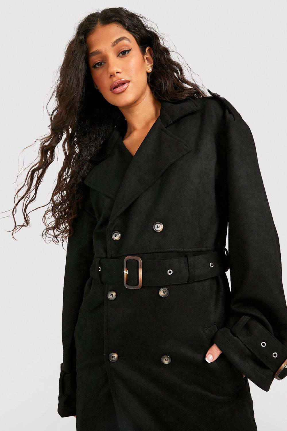 Faux suede clearance trench