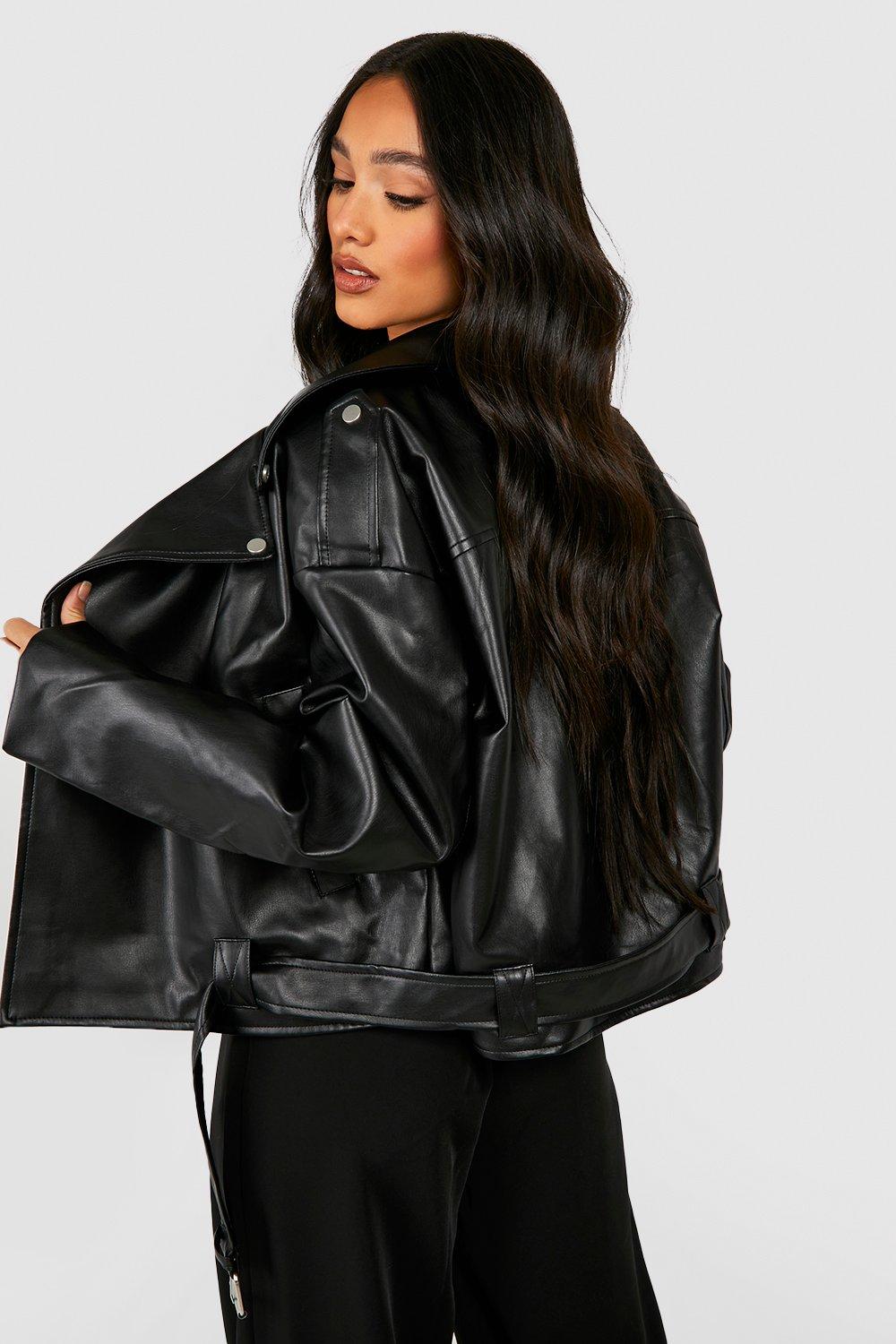 Black fur lined store biker jacket