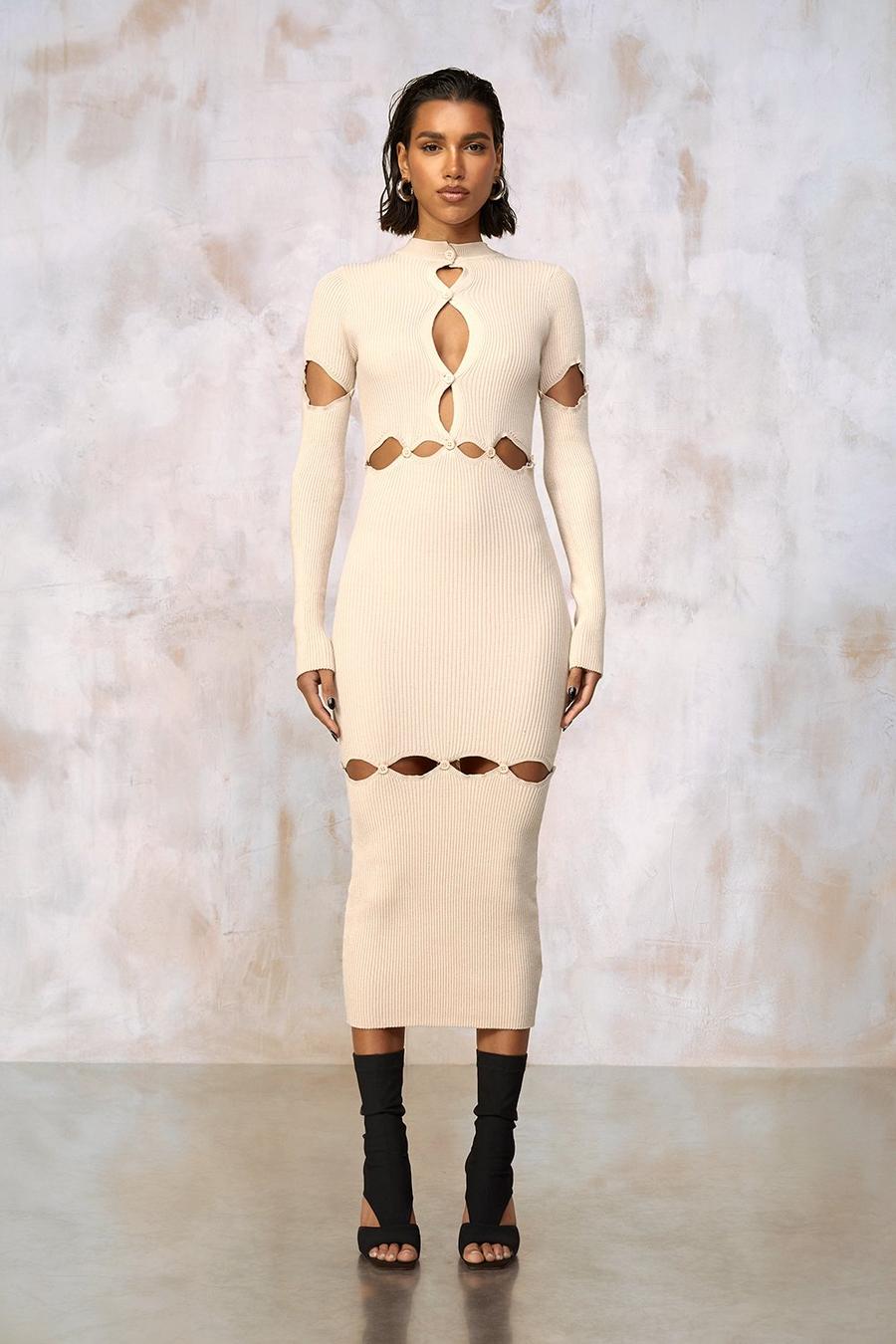 Bone Multiway Knitted Dress image number 1