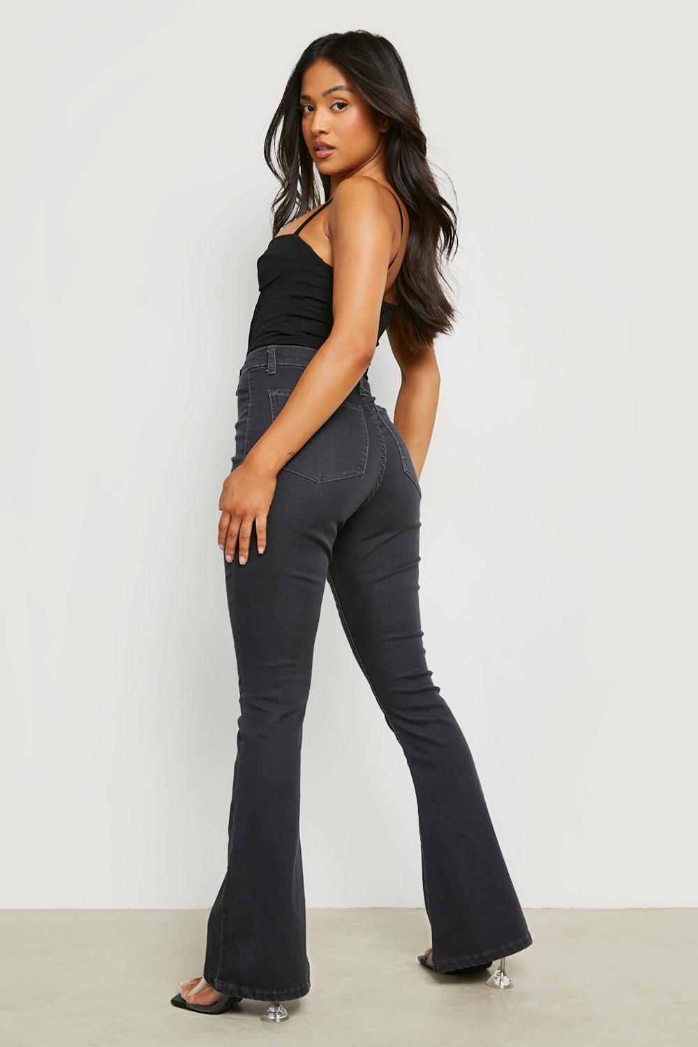 Petite High Waist Skinny Flared Jeans