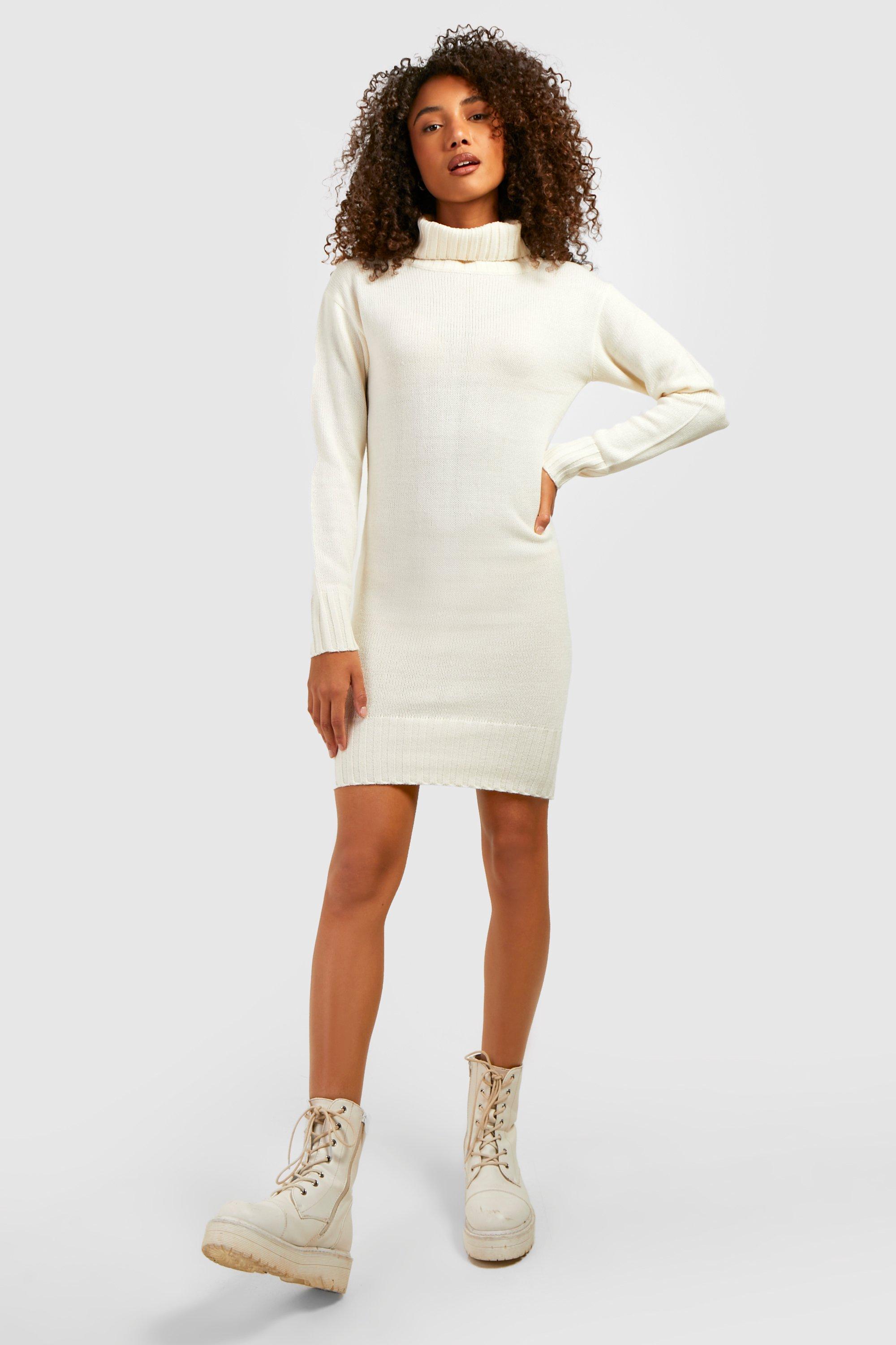 Boohoo roll outlet neck jumper dress