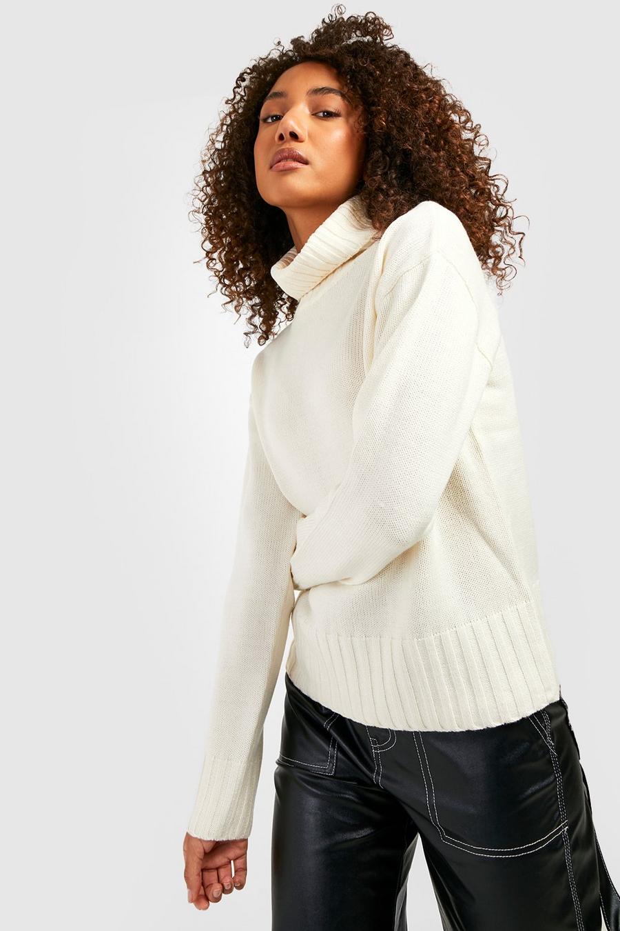 Ecru white Tall Turtleneck Sweater