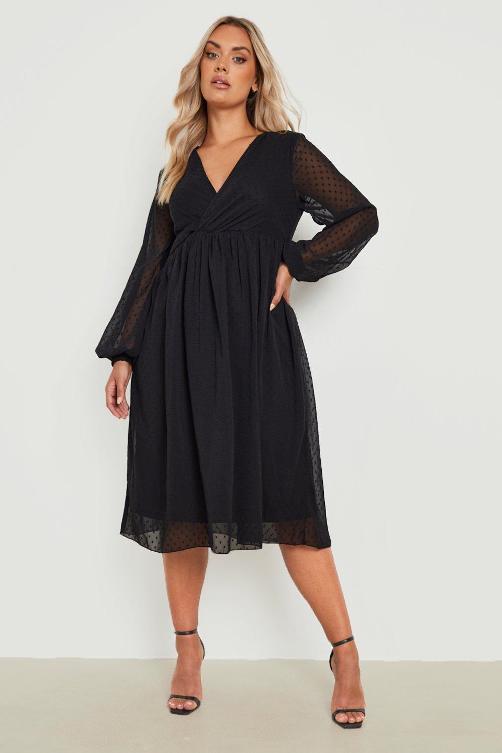 Grande taille Robe plumetis nouee boohoo FR