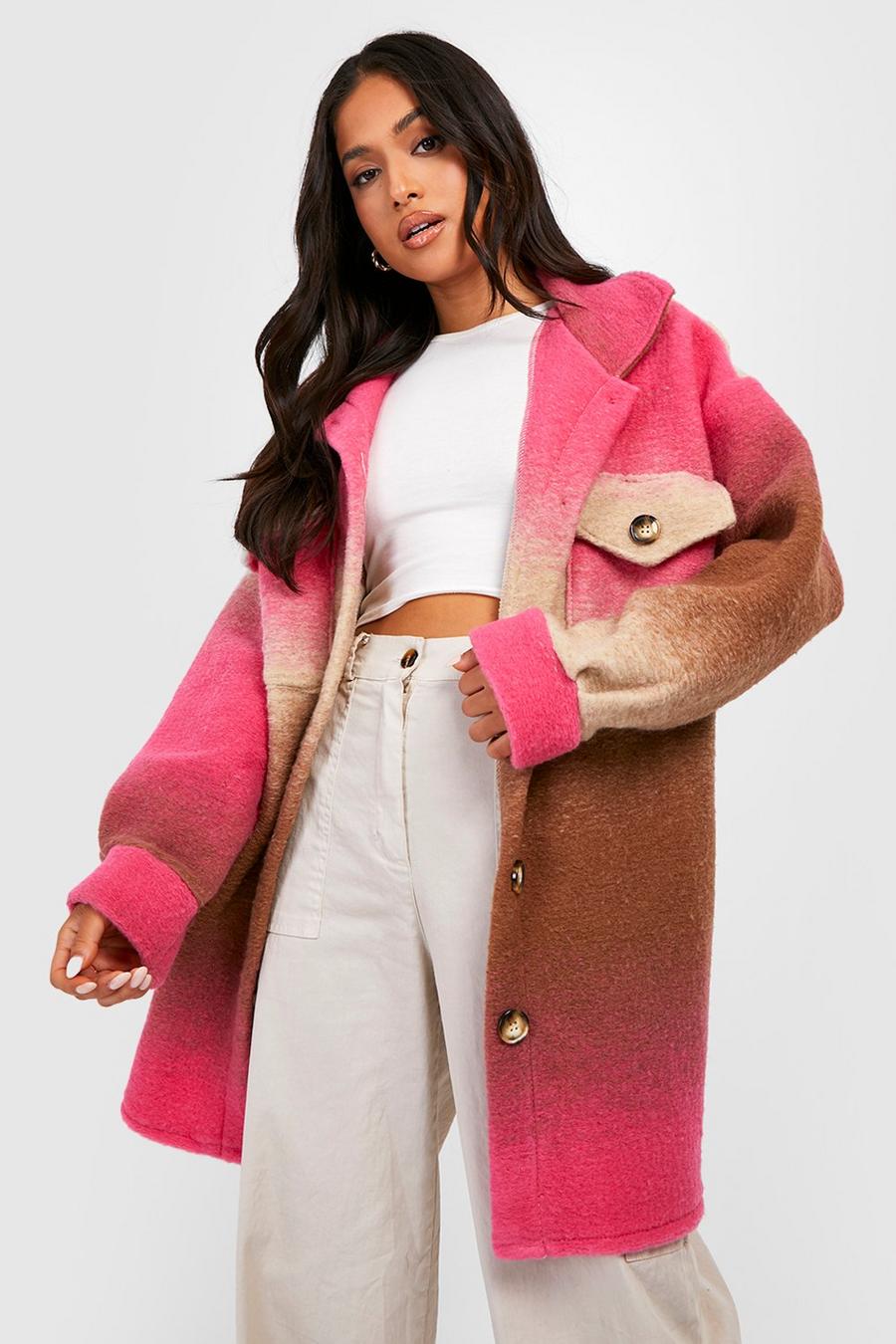 Pink Petite Brushed Ombre Shacket