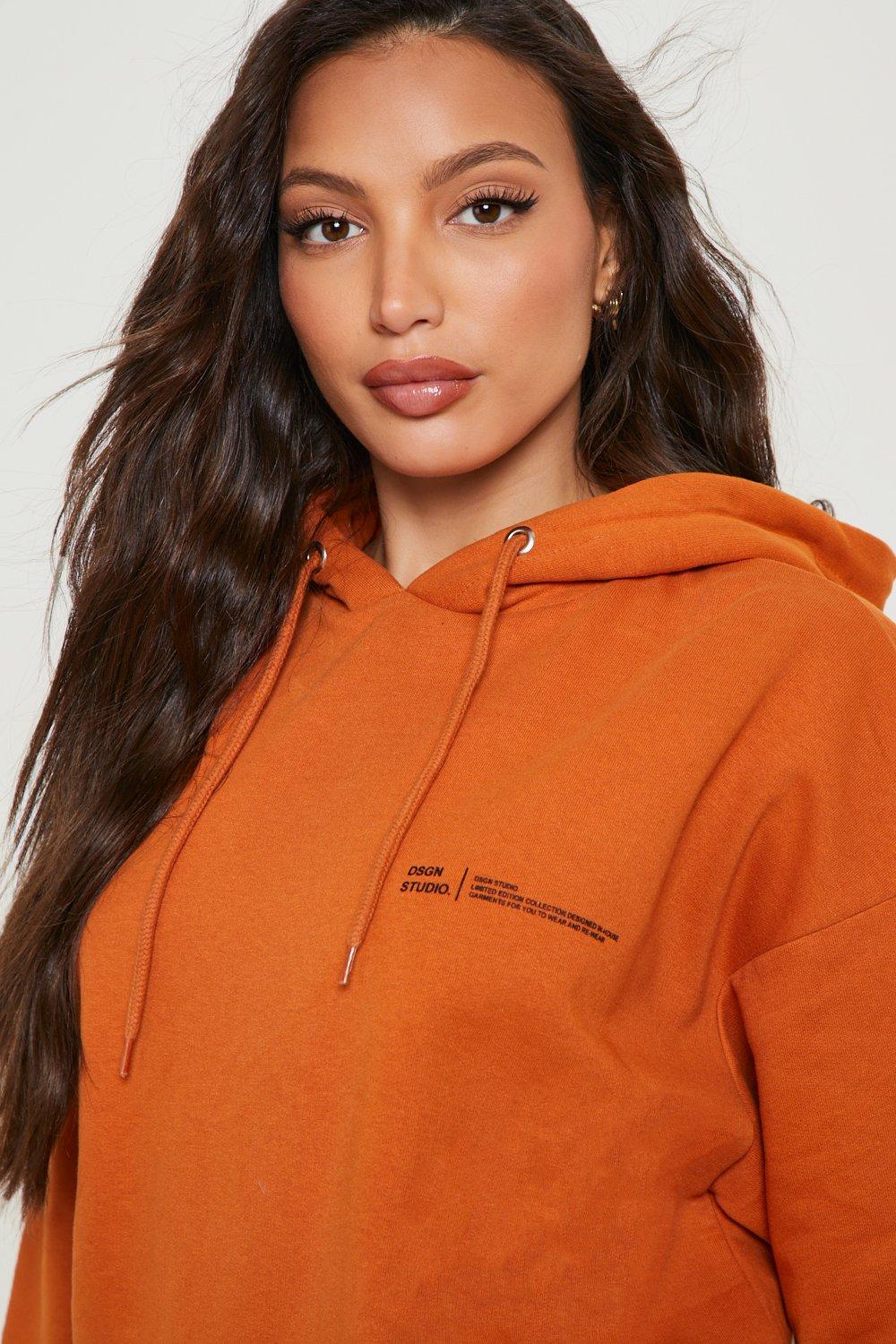 Boohoo orange hoodie hot sale