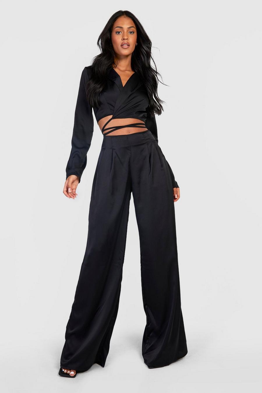 Black Tall Wide Leg Trouser image number 1