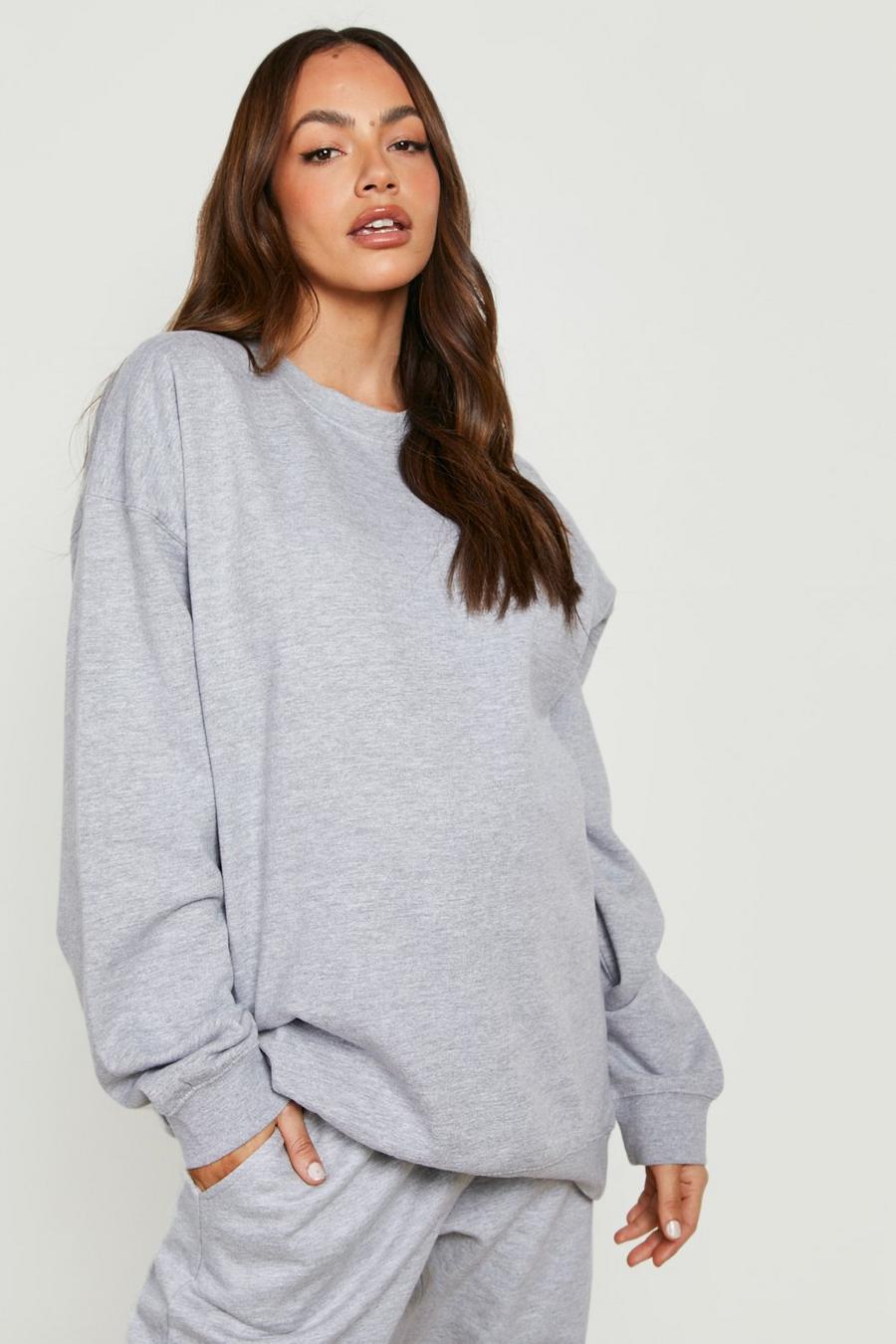 Grey marl Maternity Basic Sweatshirt