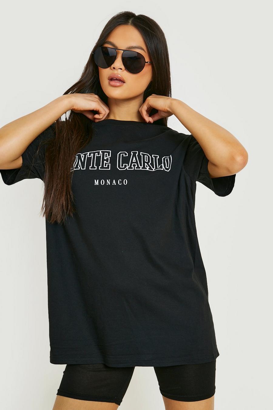 Black Monte Carlo Printed T-shirt image number 1