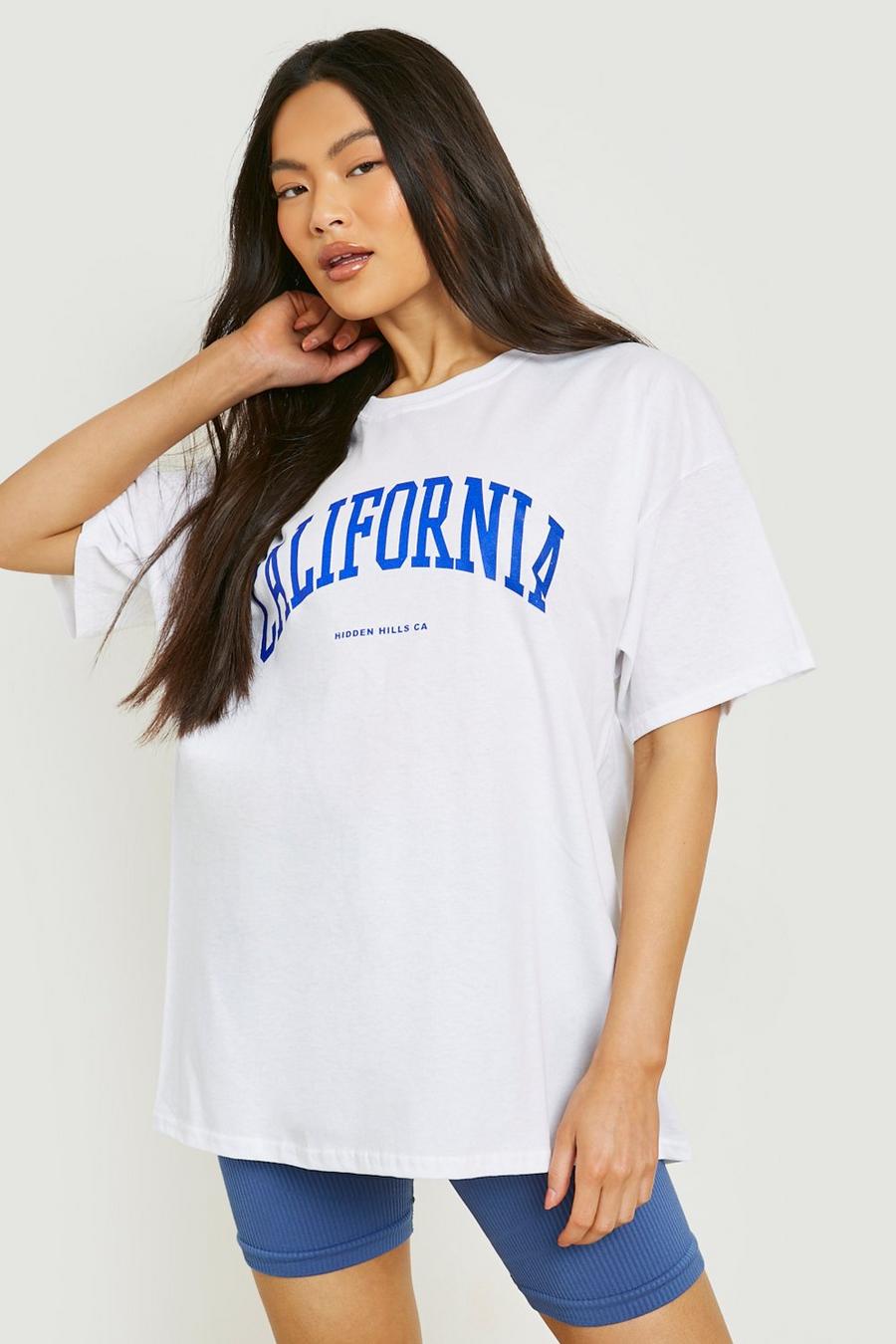 T-shirt con stampa frontale California, White image number 1