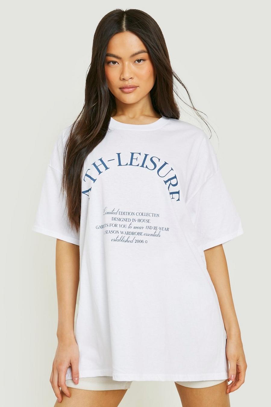 White Athleisure Graphic T-shirt  image number 1