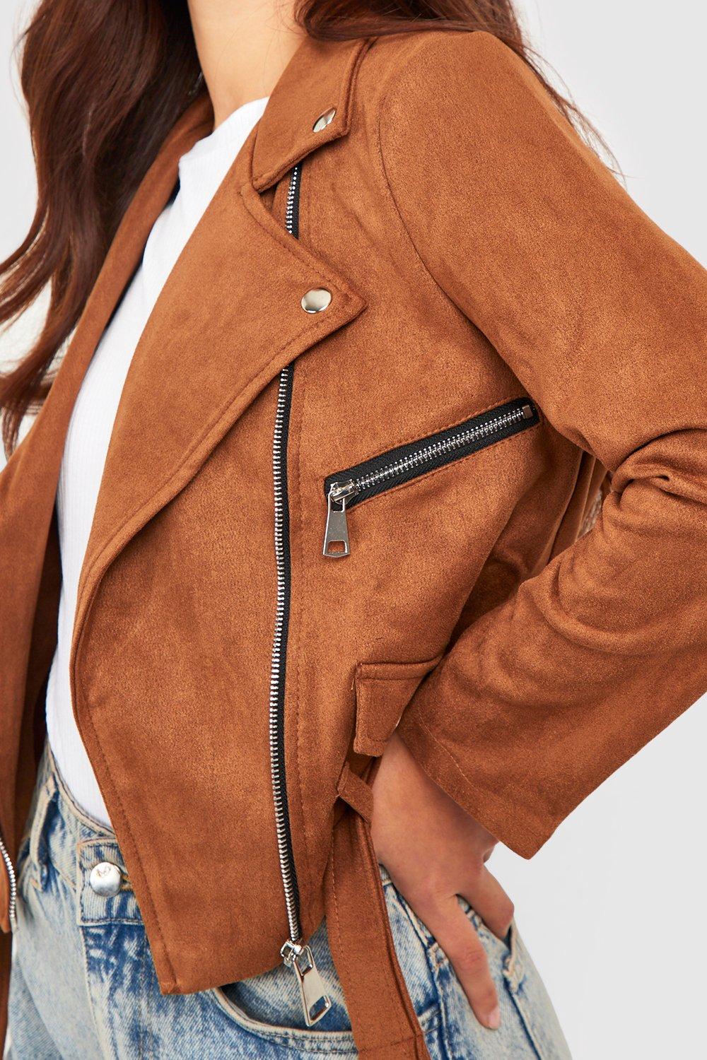 Petite suede hotsell biker jacket