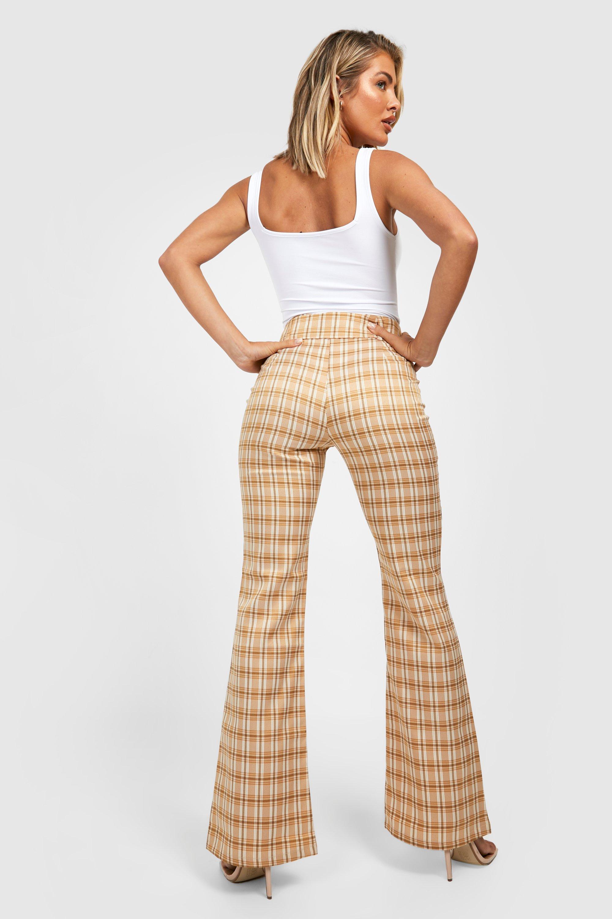 Plaid clearance belted pants