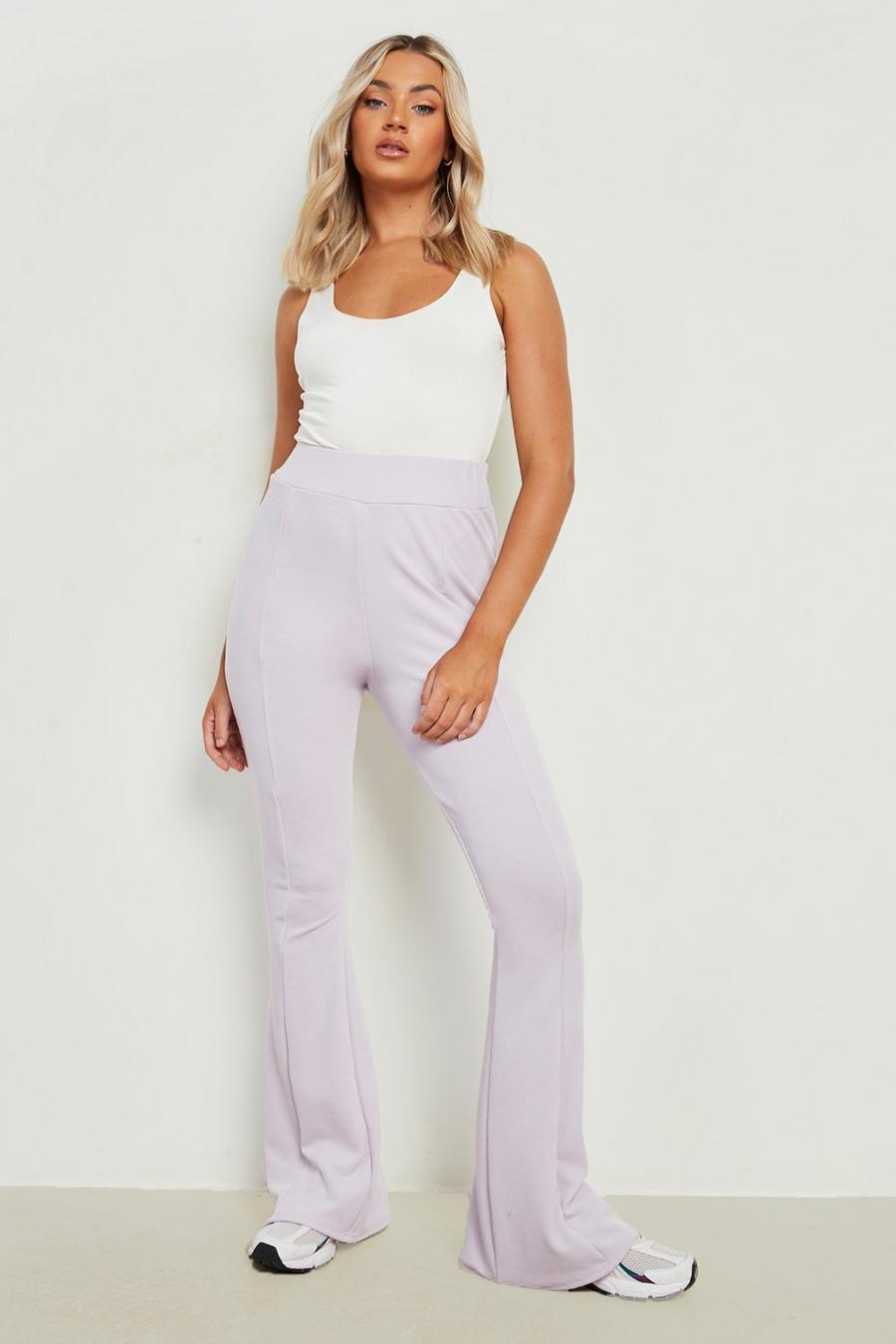 Lilac Recycled Soft Ribbed Seam Front Flare image number 1