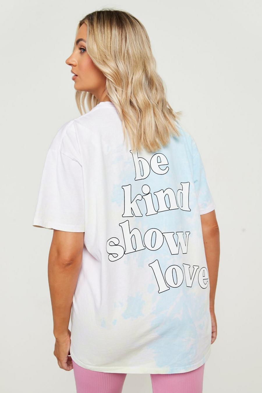 Multi Tie Dye Slogan Oversized T-shirt image number 1