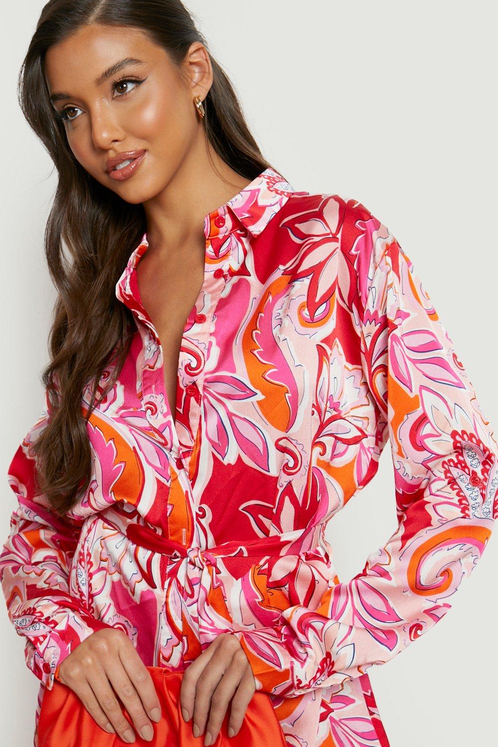 Boohoo satin cheap shirt dress