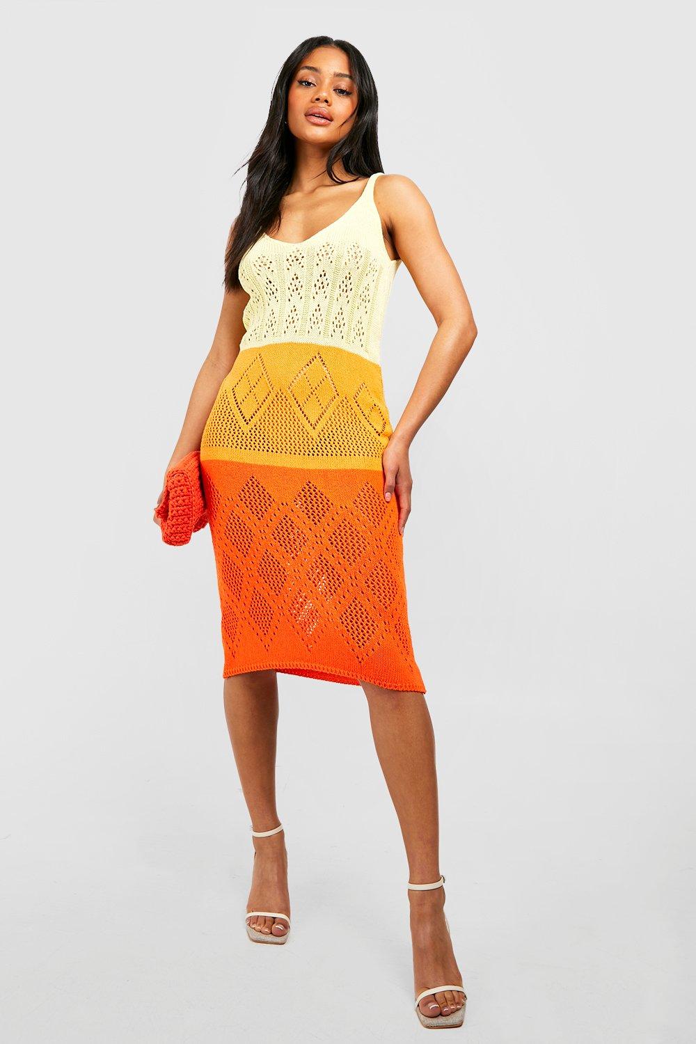 Ombre Crochet Midi Dress boohoo CA