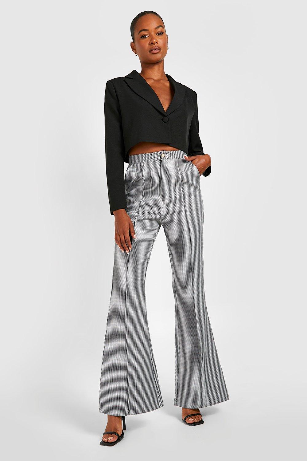 Tall Houndstooth High Waist Wide Leg Pants