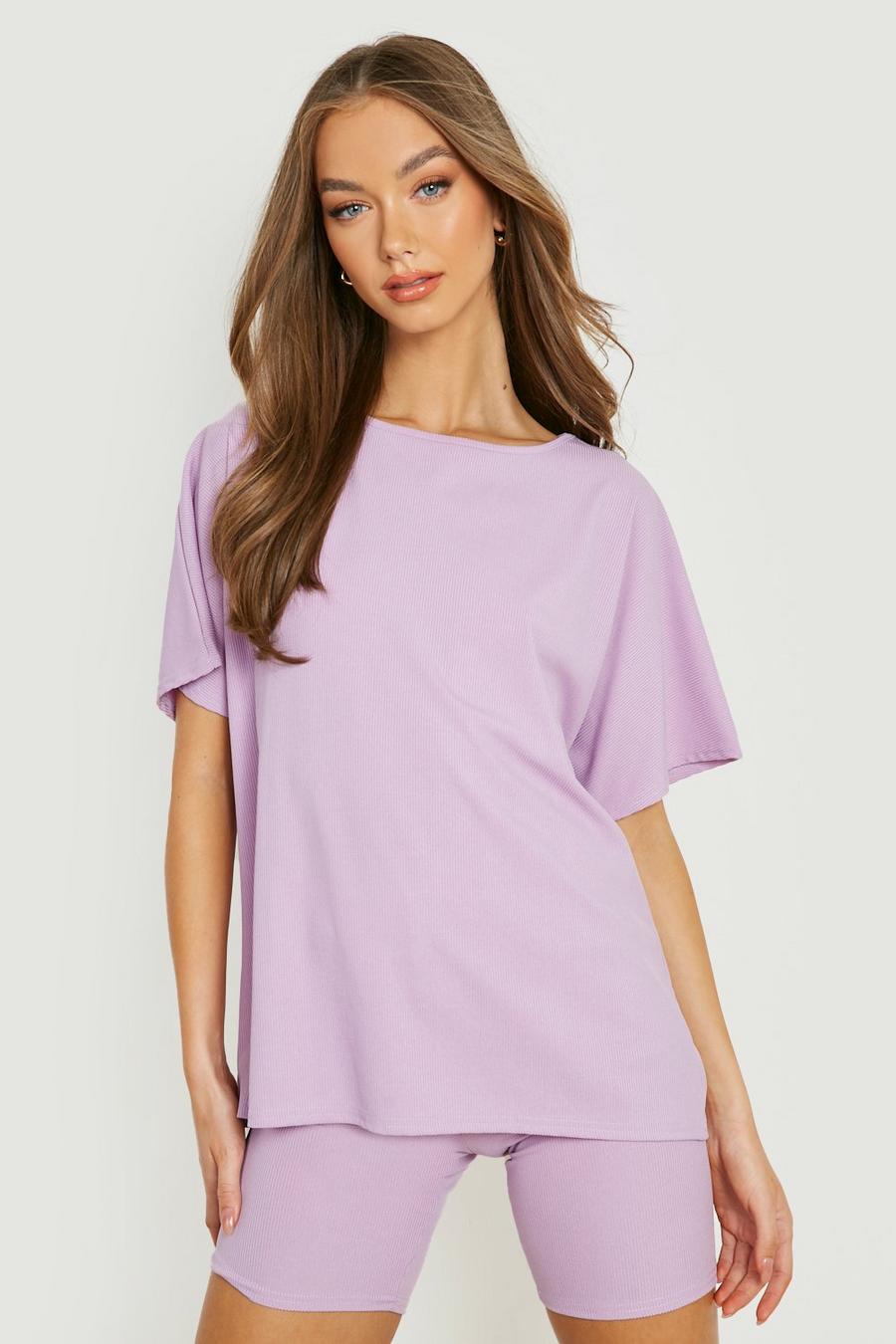 Oversize T-Shirt & Radlershorts, Lilac image number 1