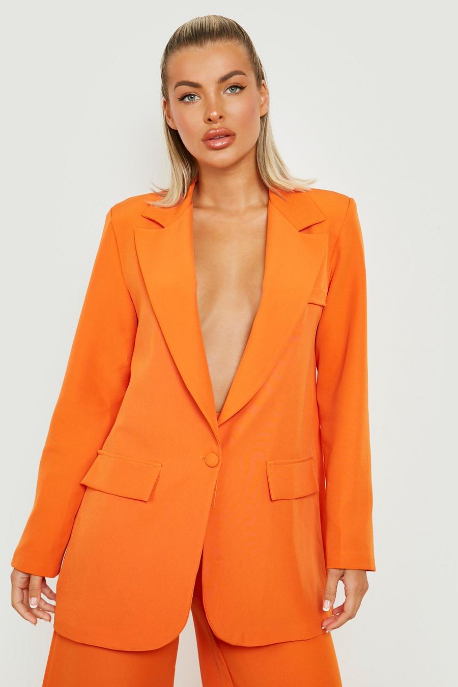 Orange Plunge Relaxed Fit Tailored Blazer
