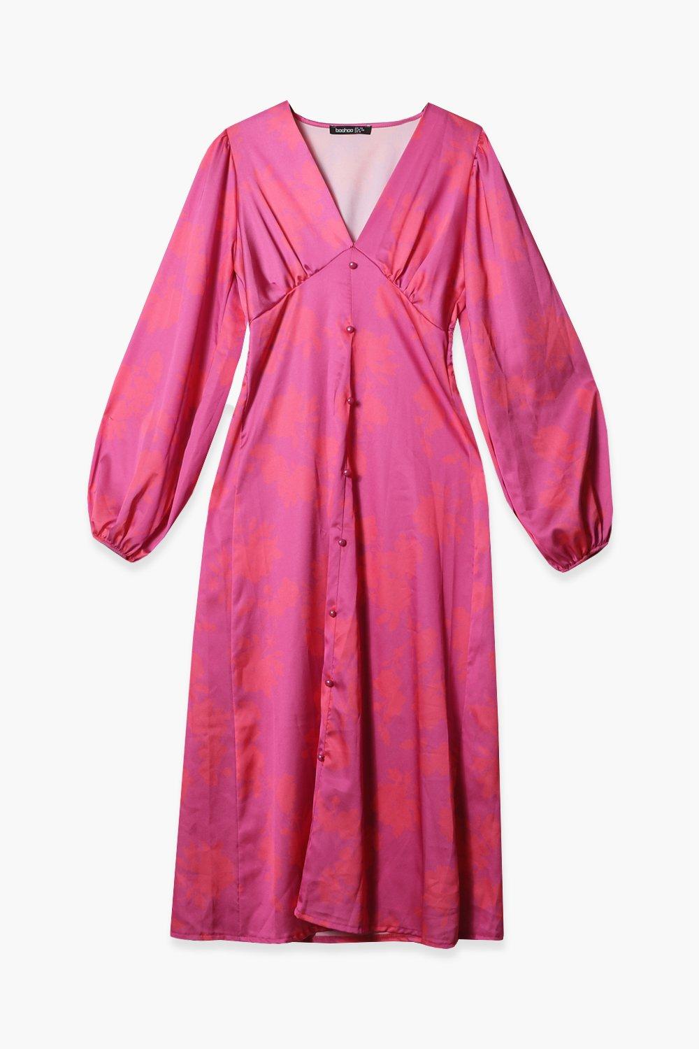 Boohoo pink sale satin dress