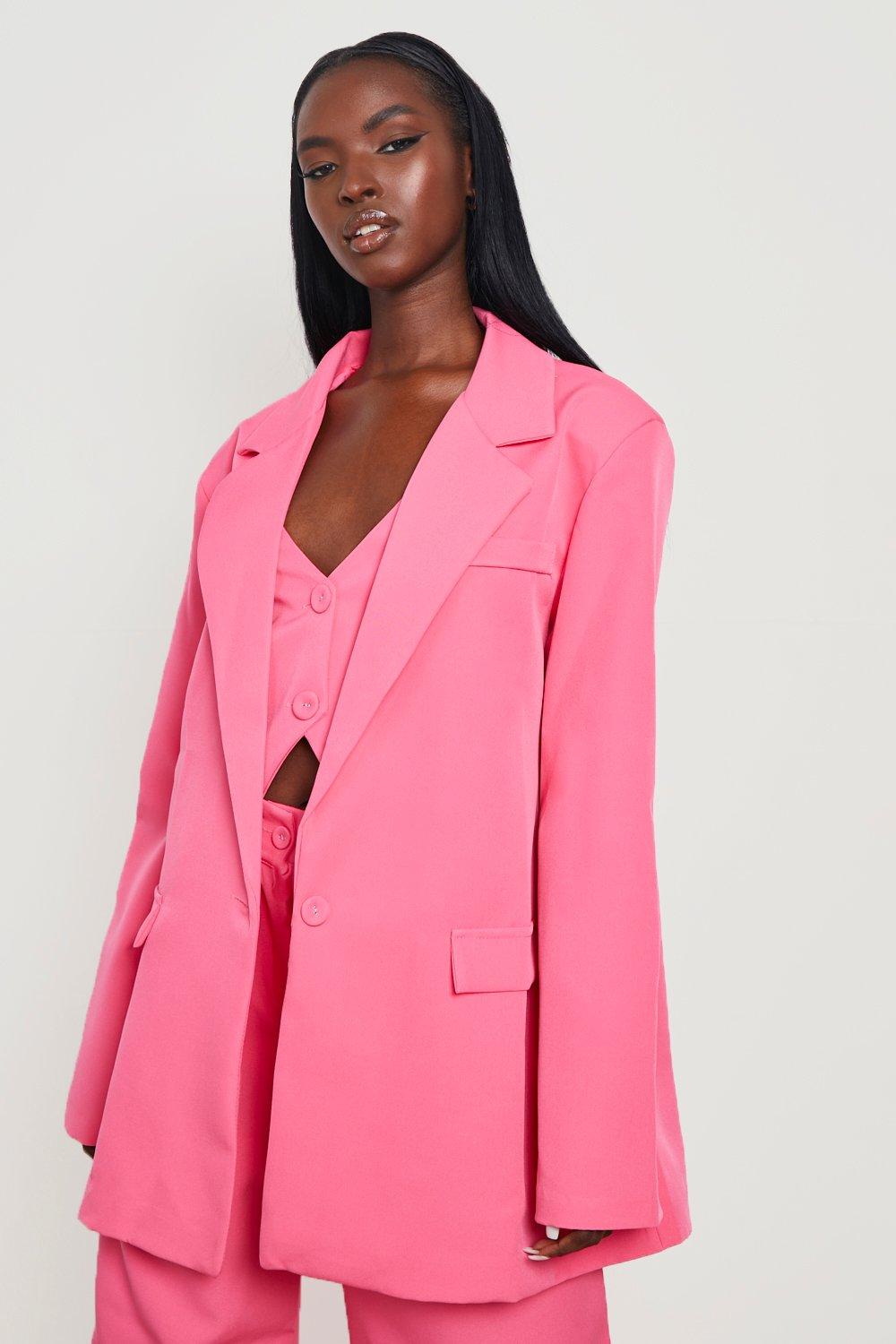 Pink boyfriend blazer hotsell