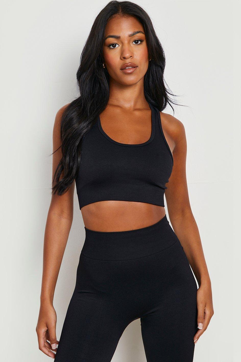 Plt Black Seamless Square Neck Bra