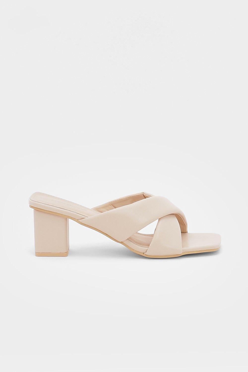 Low Block Heel Crossover Mule | boohoo